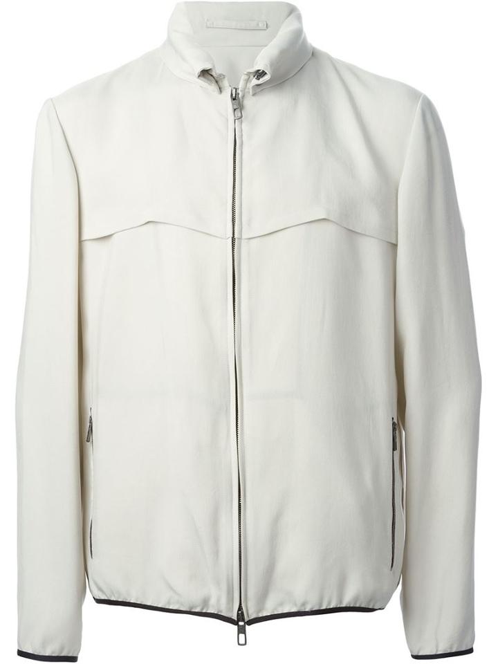 Giorgio Armani Contrast Trim Zip Front Jacket