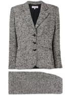 Christian Dior Vintage 1990's Tweed Woven Skirt Suit - White
