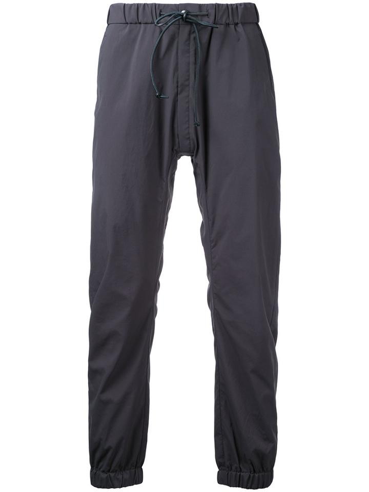 Kazuyuki Kumagai - Cropped Drawstring Trousers - Men - Nylon/polyester - 3, Grey, Nylon/polyester