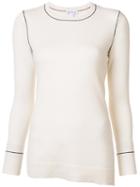 Belford Stitch Detail Jumper, Women's, Size: Xl, White, Cashmere
