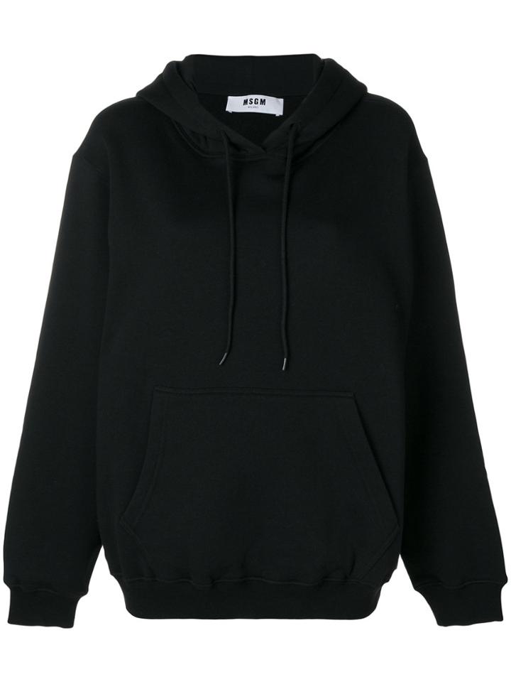 Msgm Long-sleeve Oversized Hoodie - Black