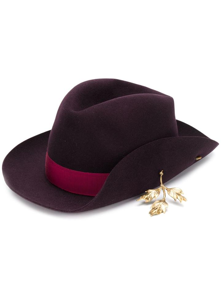Borsalino Alessandra Embellished Felt Hat - Purple