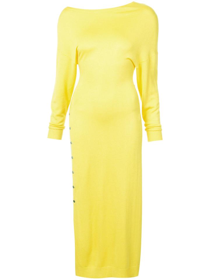 Paco Rabanne Asymmetric Side Slit Dress - Yellow & Orange