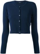 Roberto Collina - Cropped Cardigan - Women - Polyester/viscose - S, Blue, Polyester/viscose