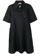 No21 Bejewelled Button Dress - Black