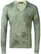 Etro Floral Print V-neck Jumper