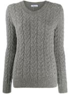 Blumarine Sparkly Cable Knit Jumper - Grey