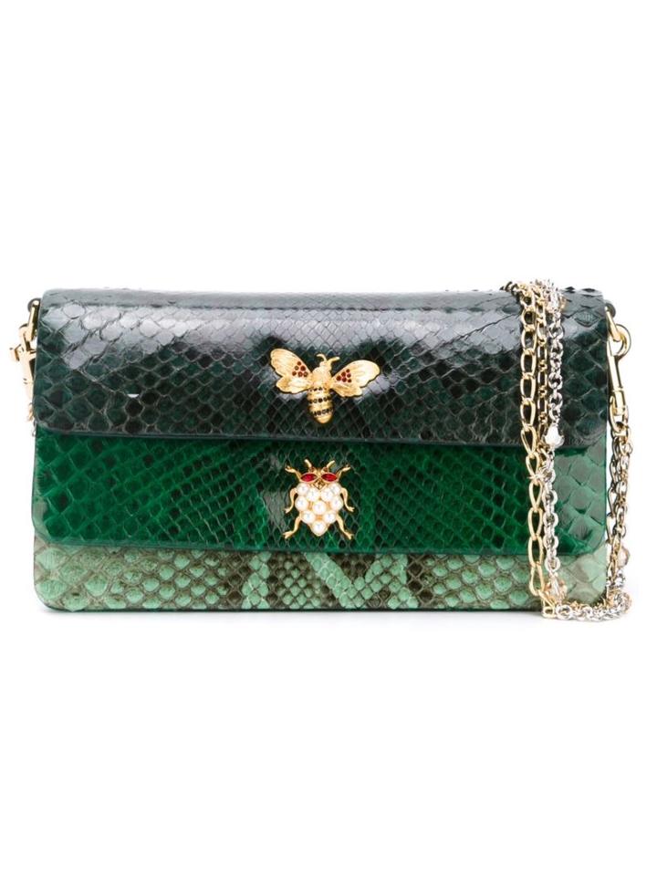 Dolce & Gabbana Embellished Snakeskin Shoulder Bag