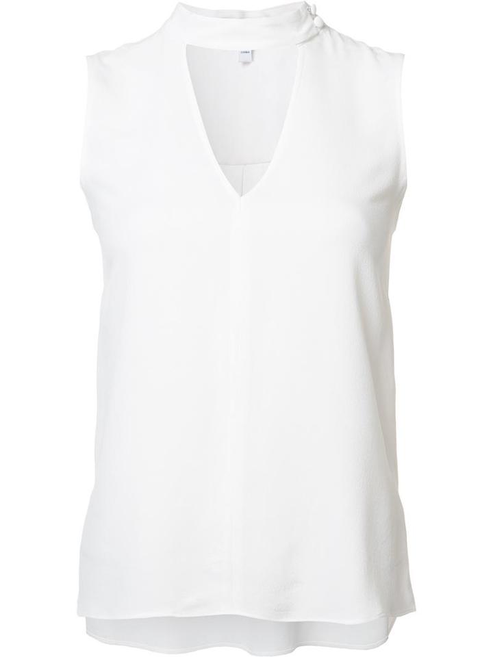 Derek Lam 10 Crosby Cut Out High Neck Top, Women's, Size: 2, White, Acetate/silk