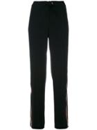 Luisa Cerano Side Stripe Track Pants, Women's, Size: 40, Black, Polyester