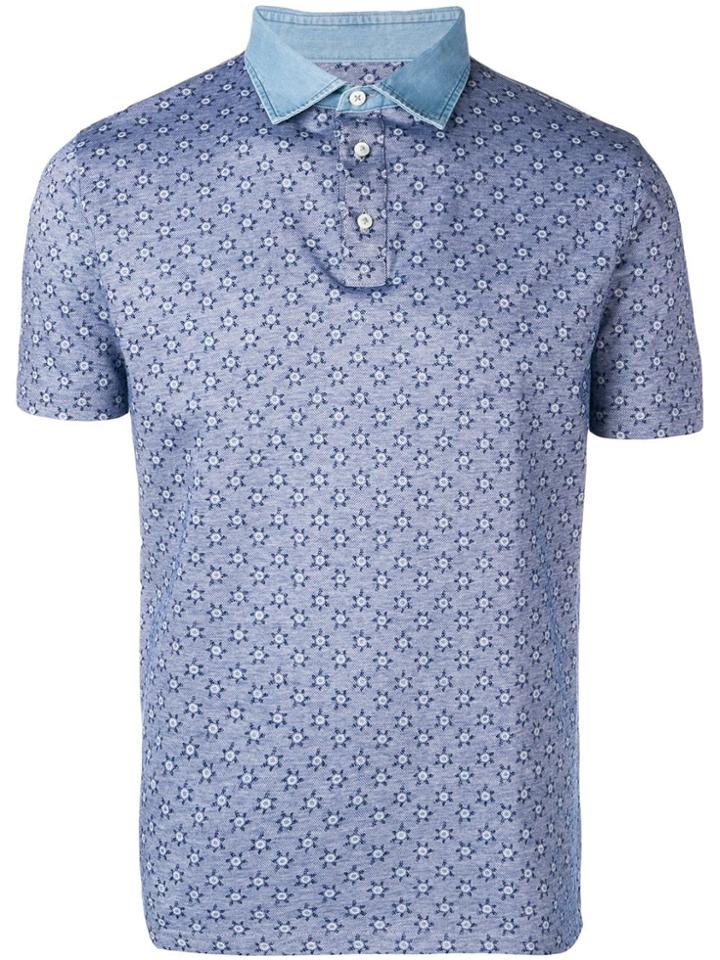 Borrelli Patterned Polo Shirt - Blue
