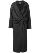 Jacquemus Vaal Draped Coat - Black