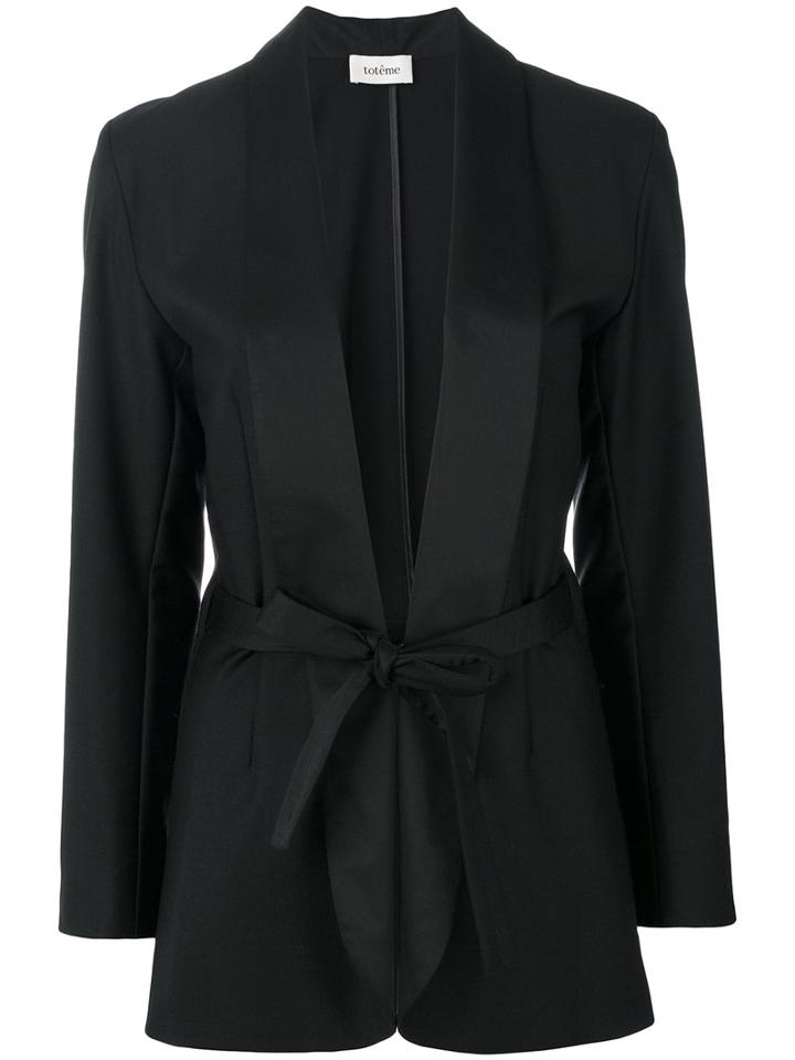 Toteme - Wrap Blazer - Women - Polyester/spandex/elastane/wool - S, Black, Polyester/spandex/elastane/wool
