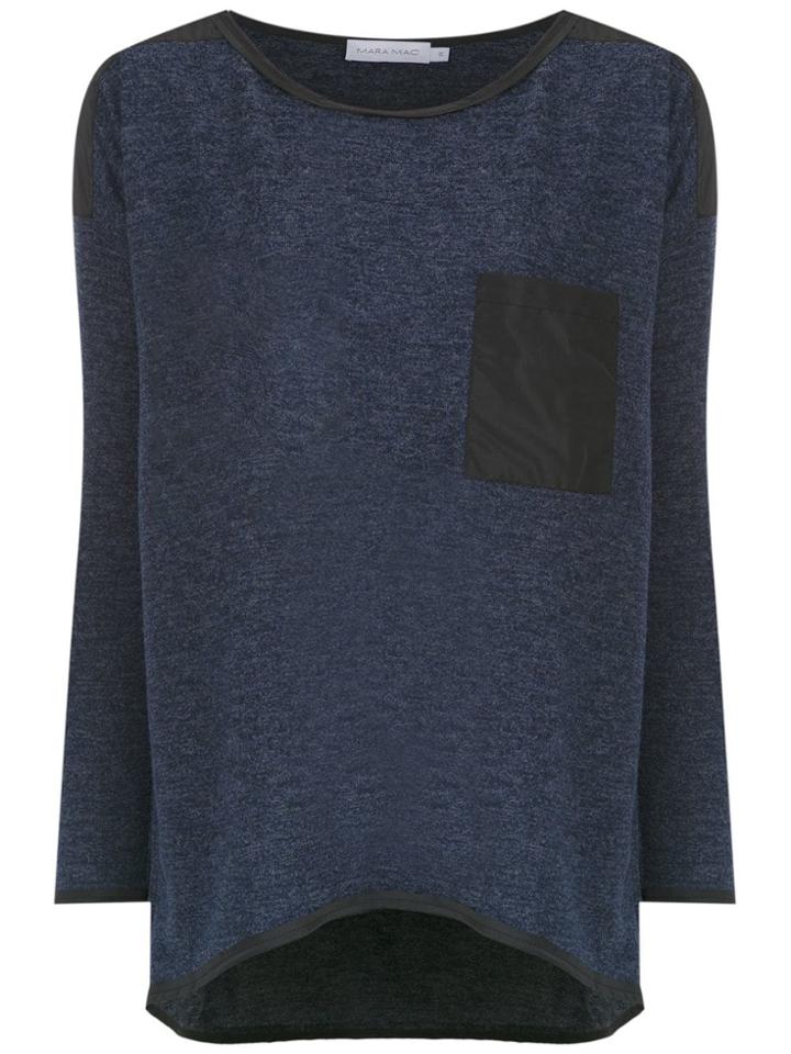 Mara Mac Chest Pocket Blouse - Blue