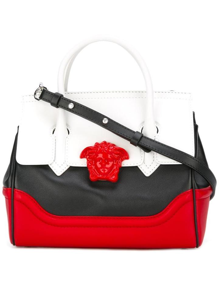 Versace Palazzo Empire Colour Block Tote, Women's, Black, Calf Leather