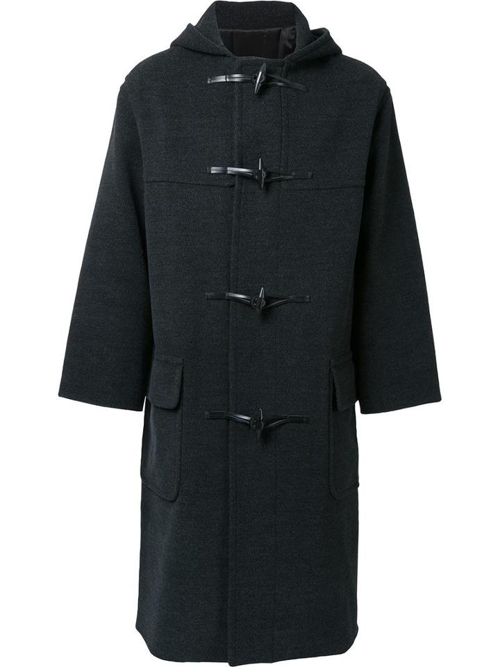 H Beauty & Youth Single Breasted Duffle Coat, Men's, Size: Small, Grey, Wool