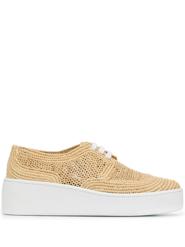 Clergerie Woven Platform Sneakers - Neutrals