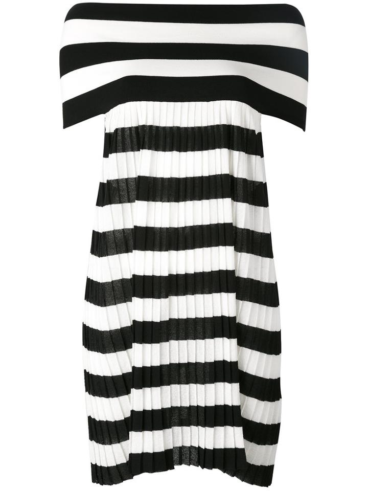 I'm Isola Marras Striped Off Shoulder Dress, Women's, Size: Large, White, Cotton/nylon/polyester/viscose