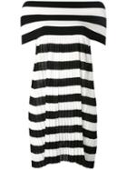 I'm Isola Marras Striped Off Shoulder Dress, Women's, Size: Large, White, Cotton/nylon/polyester/viscose