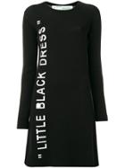 Off-white Long Sleeved Knit Dress - Black