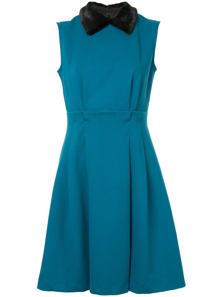 Loveless Collared Pleated Dress - Green