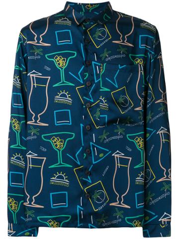 Sunnei Cocktails Print Shirt - Blue