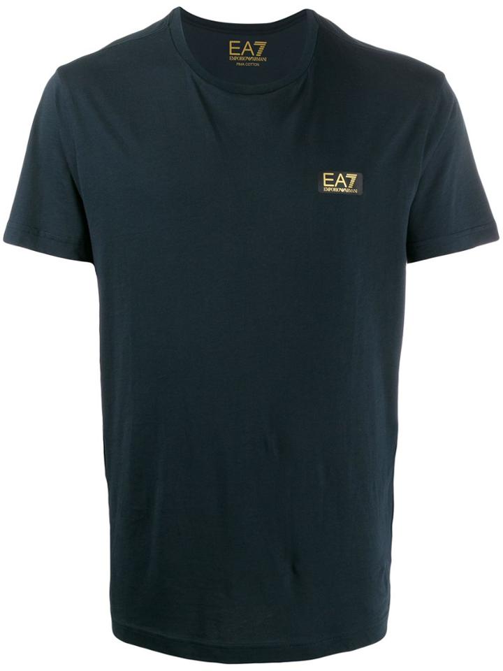 Ea7 Emporio Armani Short Sleeved Cotton T-shirt - Blue