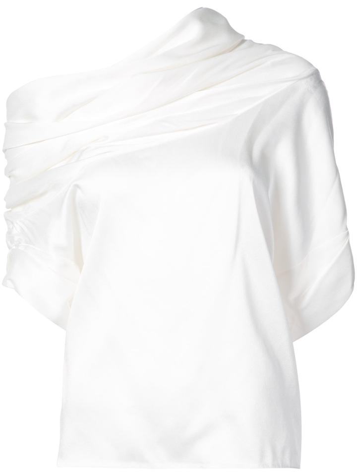 Monse One Shoulder Draped Top - White