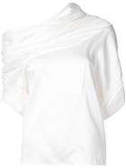 Monse One Shoulder Draped Top - White