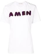 Amen Sequin Embroidered Logo T-shirt - White