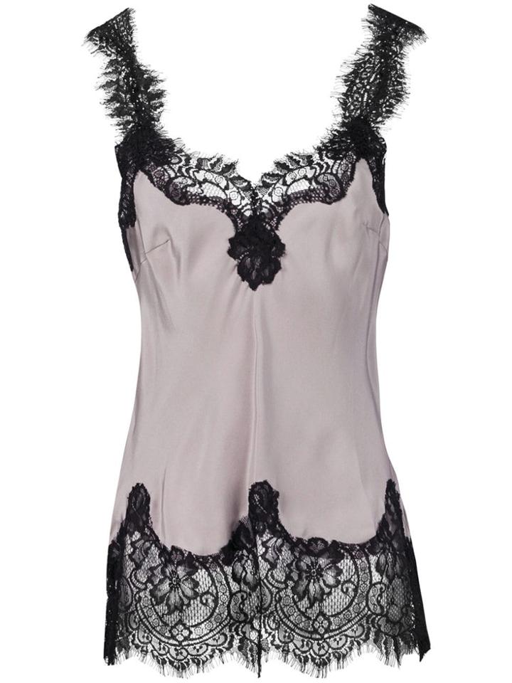 Gold Hawk Longline Lace Cami - Grey