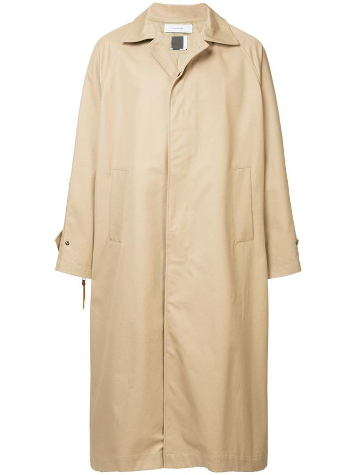 Facetasm Oversized Single Breasted Coat - Brown