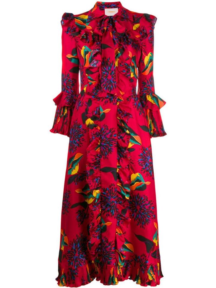 La Doublej Boho Printed Dress - Red