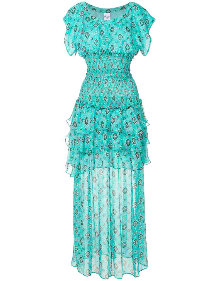 Michel Klein Elasticated Waist Patterned Dress - Green