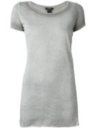 Avant Toi Round Neck Long T-shirt, Women's, Size: Small, Grey, Cotton