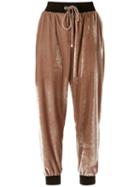 Olympiah - Velvet Jogging Trousers - Women - Polyester/spandex/elastane - 40, Nude/neutrals, Polyester/spandex/elastane