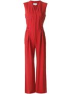 Maison Margiela Corset Detail Jumpsuit, Women's, Size: 38, Red, Viscose/virgin Wool