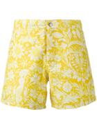 Riz Boardshorts Yellow Floral Buckler Swim Shorts - Yellow & Orange