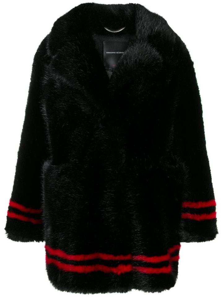 Ermanno Scervino Faux Fur Peacoat - Black