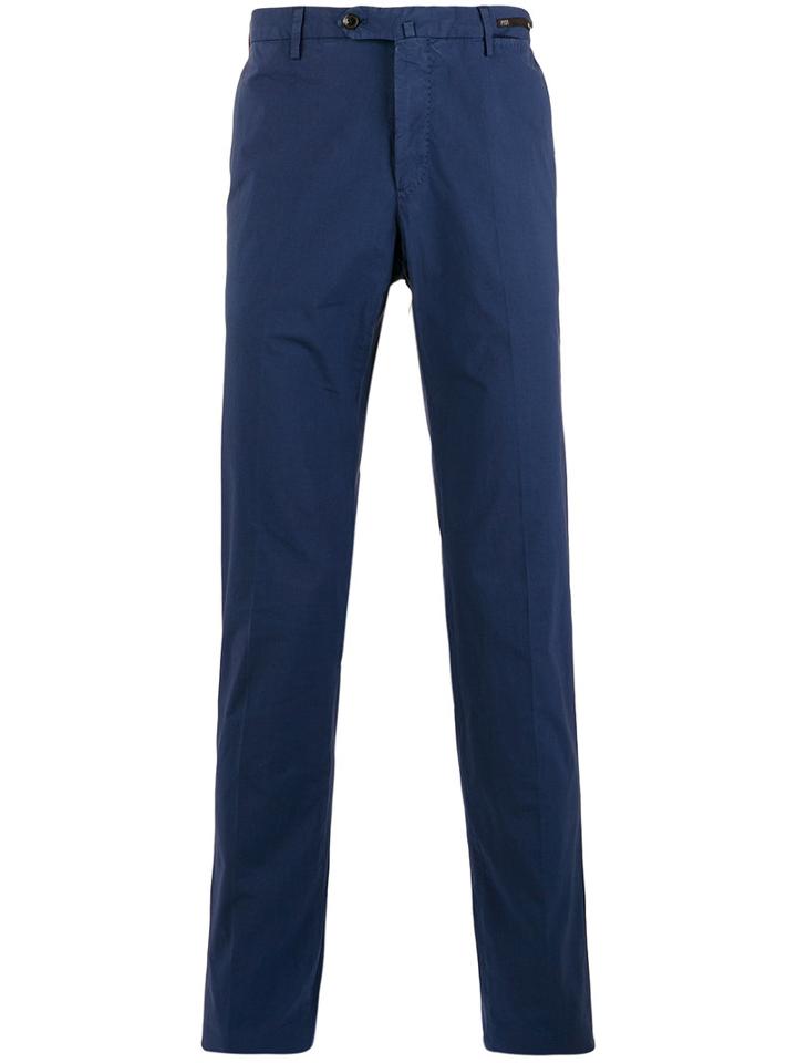Pt01 Slim-fit Chino Trousers, Men's, Size: 48, Blue, Cotton/spandex/elastane