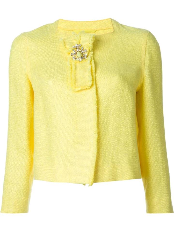 Ermanno Scervino Embellished Brooch Cropped Jacket