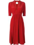 Forte Forte V-neck Midi Dress, Women's, Size: Iii, Red, Silk