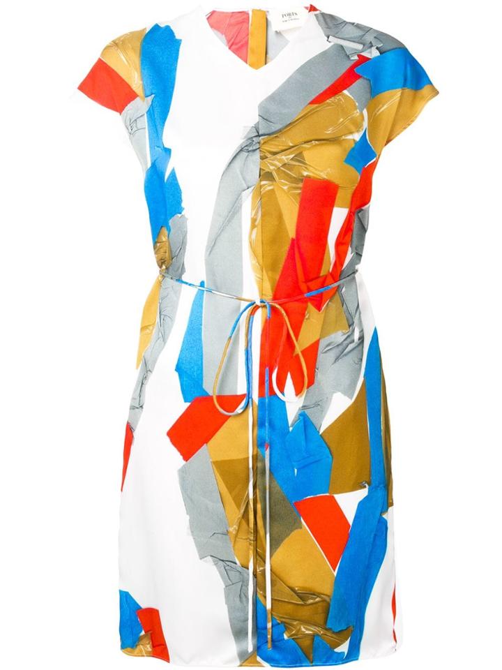 Ports 1961 T-shirt Dress With Paint Strokes - White