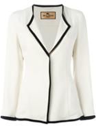 Etro Contrast Piped Trim Blazer, Women's, Size: 42, Nude/neutrals, Viscose/acetate/spandex/elastane/viscose
