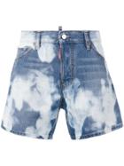 Dsquared2 Bleached Denim Shorts - Blue