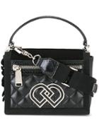 Dsquared2 Small 'dd' Shoulder Bag, Women's, Black, Calf Leather/snake Skin/chamois Leather
