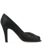 Yves Saint Laurent Vintage Peep Toe Pumps - Black