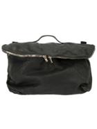 Guidi Flap Zipped Crossbody Bag - Black