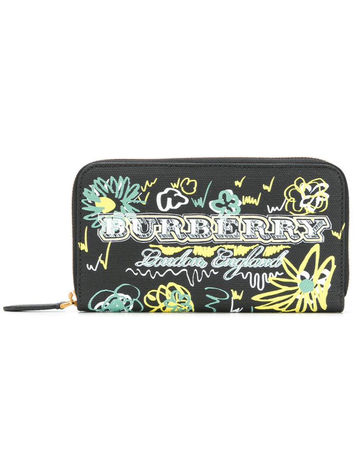 Burberry Doodle Print Wallet - Black