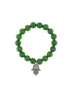 Monan Beaded Diamond Charm Bracelet - Green